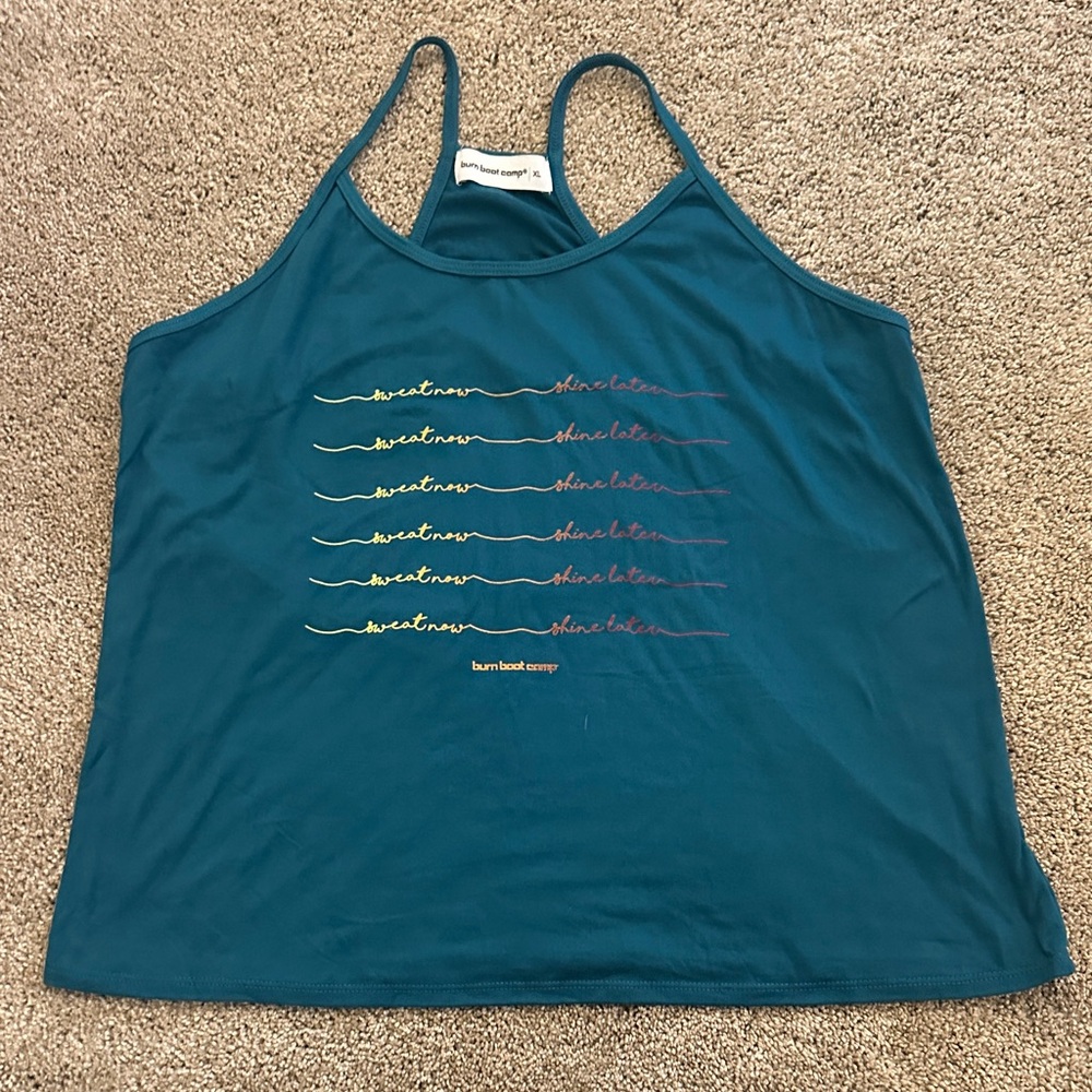 Teal Tank Top with Graphic Design